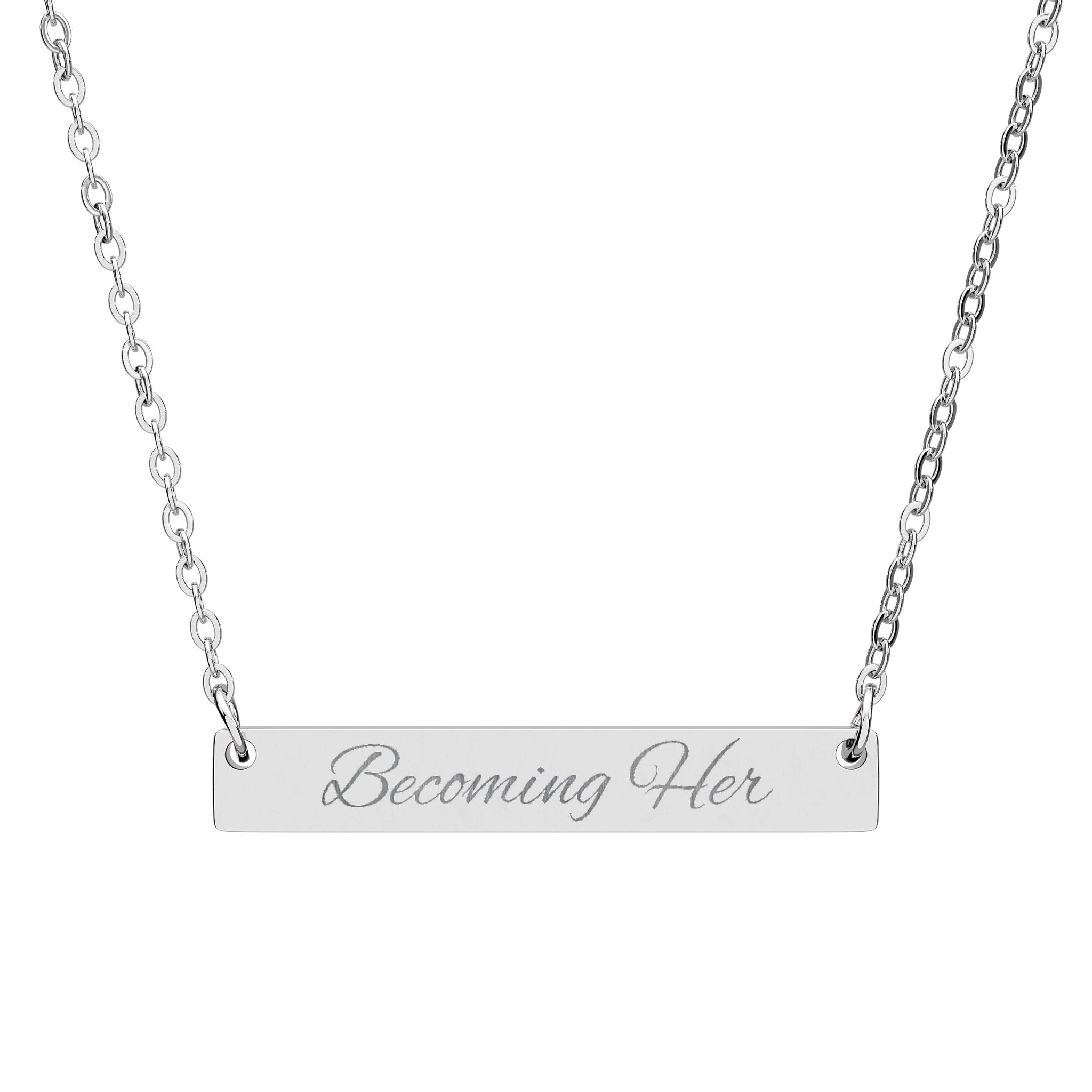 Becoming Her Bar Necklace (Engraved)