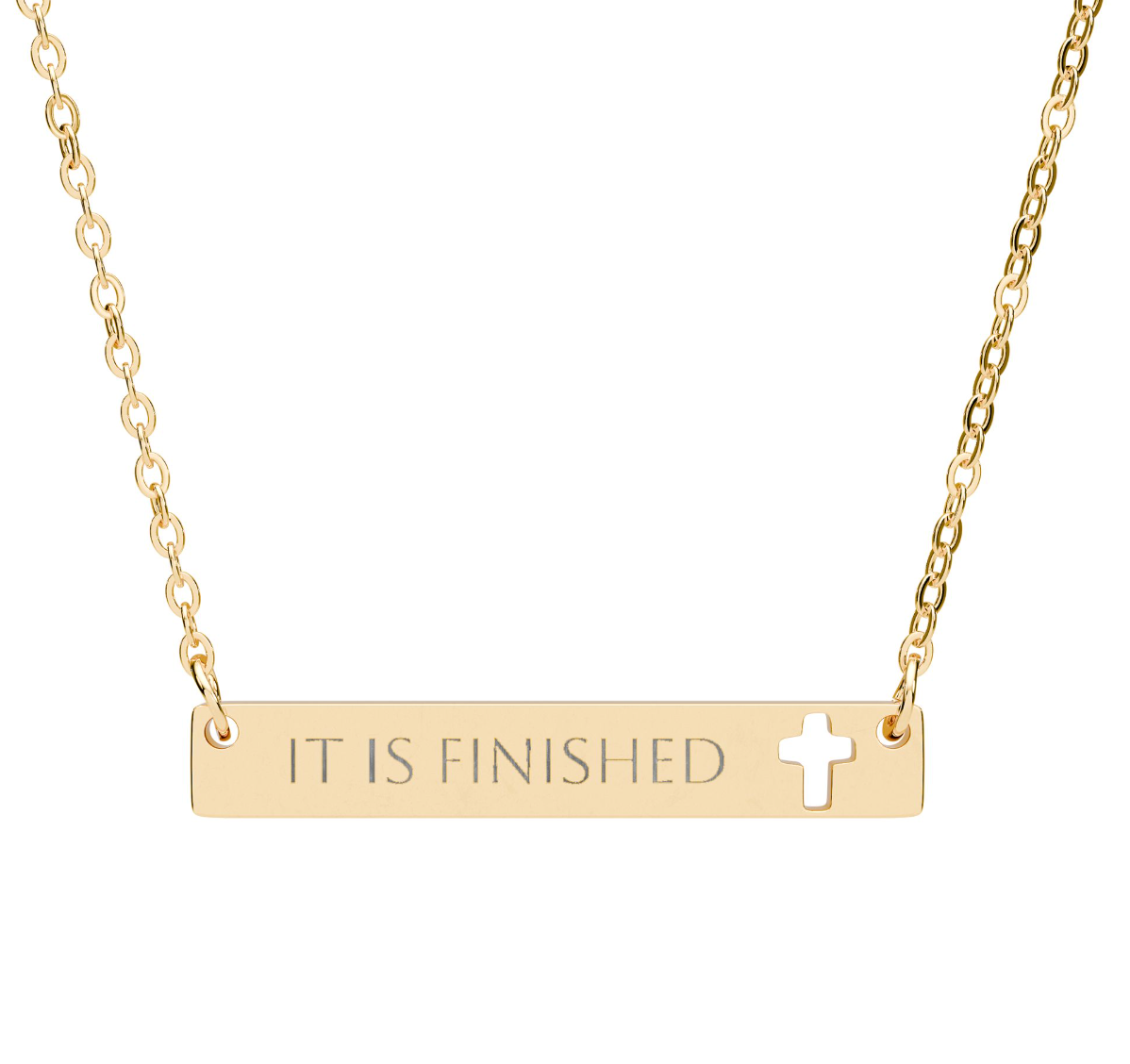 IT IS FINISHED Cross Bar Necklace