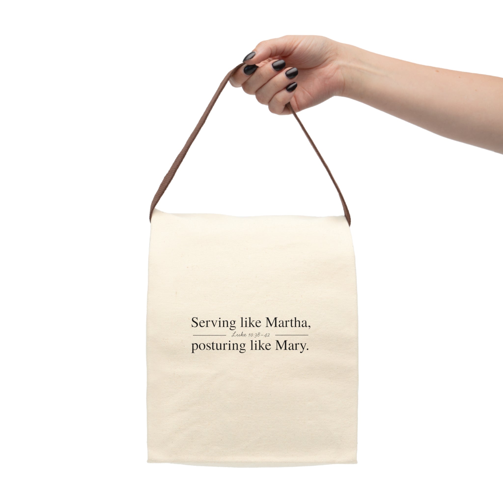 Martha and Mary Canvas Lunch Bag With Strap